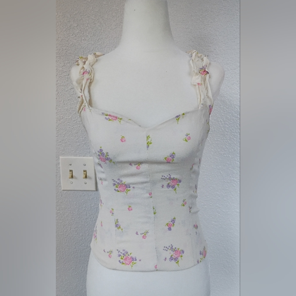 Reformation Cream Floral Camisole